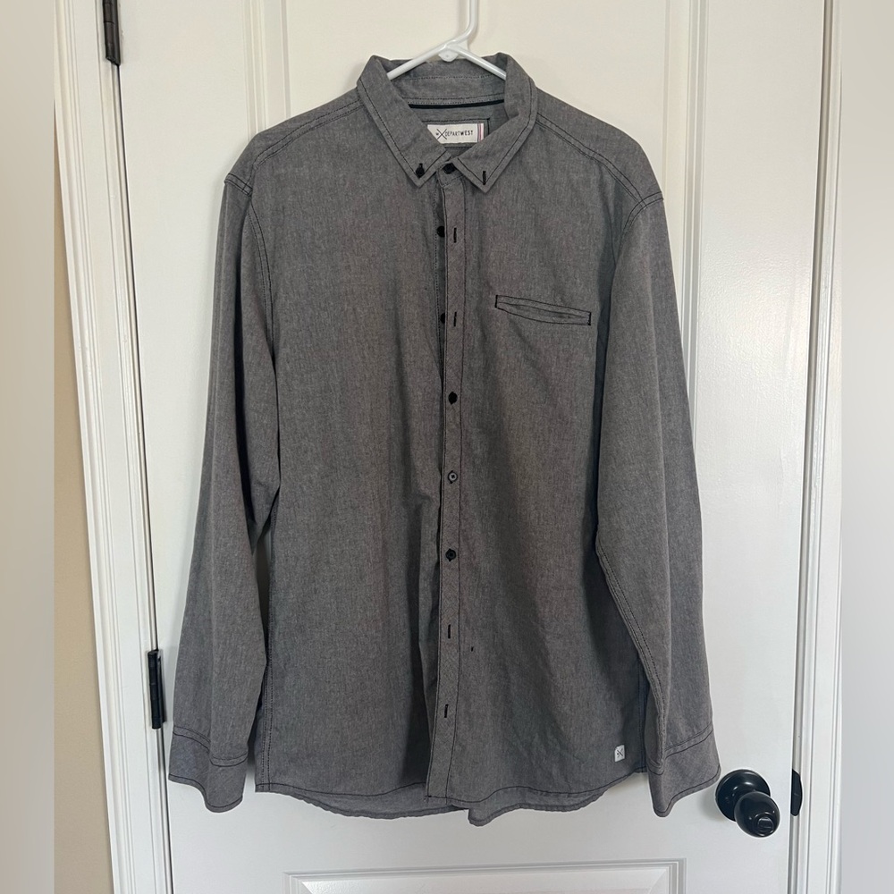 Departwest Men's Gray Button-Down Shirt